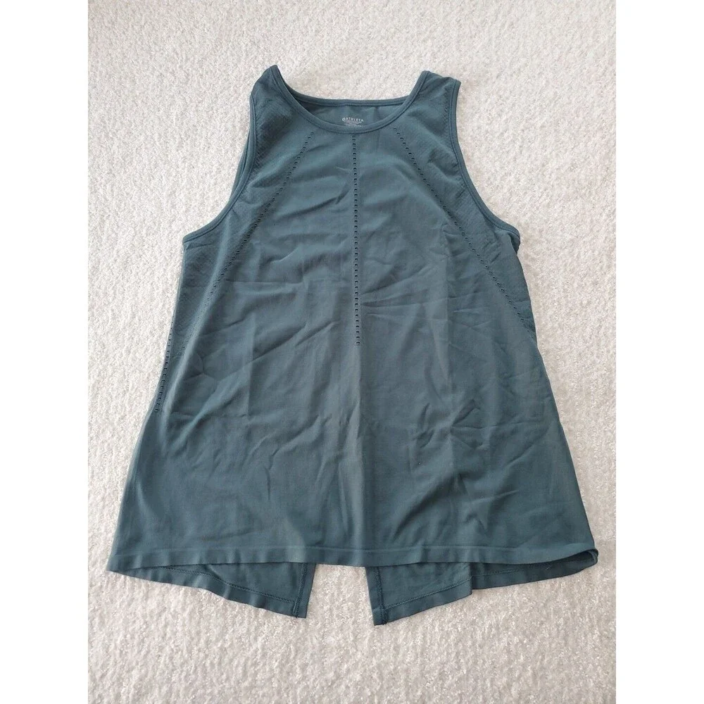 Athleta LG Women's Sleeveless Split Back Tank Top Teal